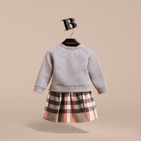 Robe pull à motif check contrastant - Dusty Pink