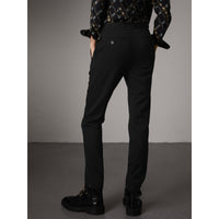 Pantalon en laine avec ruban à la taille - Black