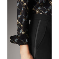 Pantalon en laine avec ruban à la taille - Black