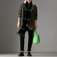 Écharpe oversize en laine et cachemire à motif check - Black