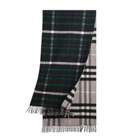 Écharpe oversize en laine et cachemire à motif check - Black
