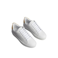 Sneakers en cuir à motif check perforé - Optic White