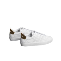 Sneakers en cuir à motif check perforé - Optic White