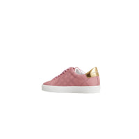 Sneakers en cuir à motif check perforé - Rose Pink