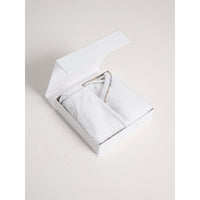 Coffret cadeau bébé deux pièces en jersey extensible - White