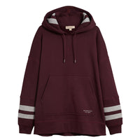 Sweat-shirt oversize à capuche à grosses rayures - Deep Claret