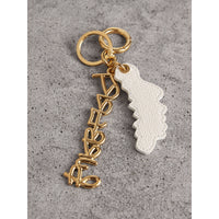 Bijou porte-clés en cuir à motif Doodle - Light Gold