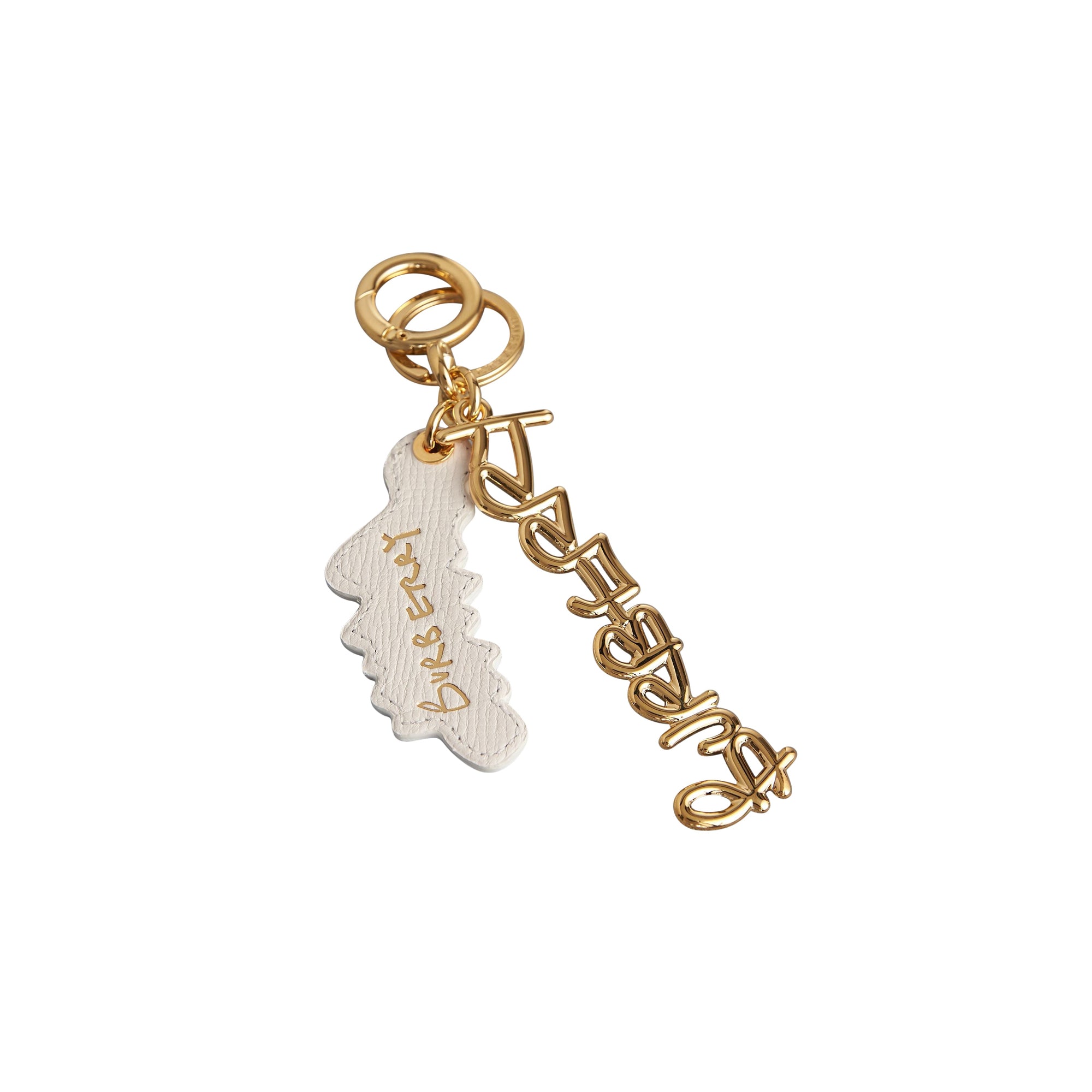 Bijou porte-clés en cuir à motif Doodle - Light Gold