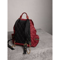 Sac The Rucksack moyen en nylon technique et cuir - Crimson Red & Crim Red