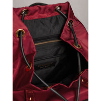 Sac The Rucksack moyen en nylon technique et cuir - Crimson Red & Crim Red