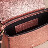 Sac à bandoulière en cuir métallisé - Copper Pink