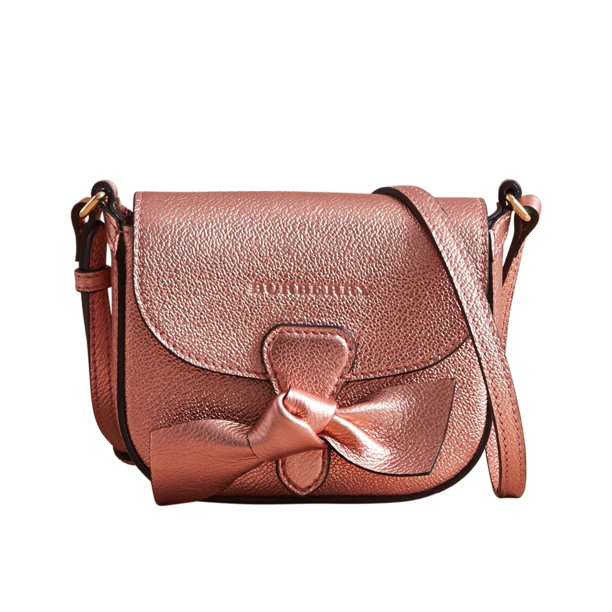 Sac à bandoulière en cuir métallisé - Copper Pink