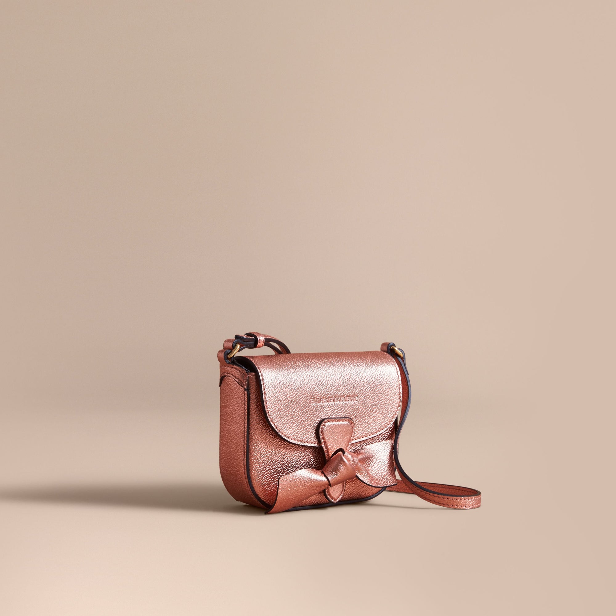 Sac à bandoulière en cuir métallisé - Copper Pink