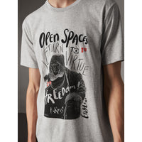 T-shirt en coton avec motif graphique Open Spaces - Pale Grey Melange