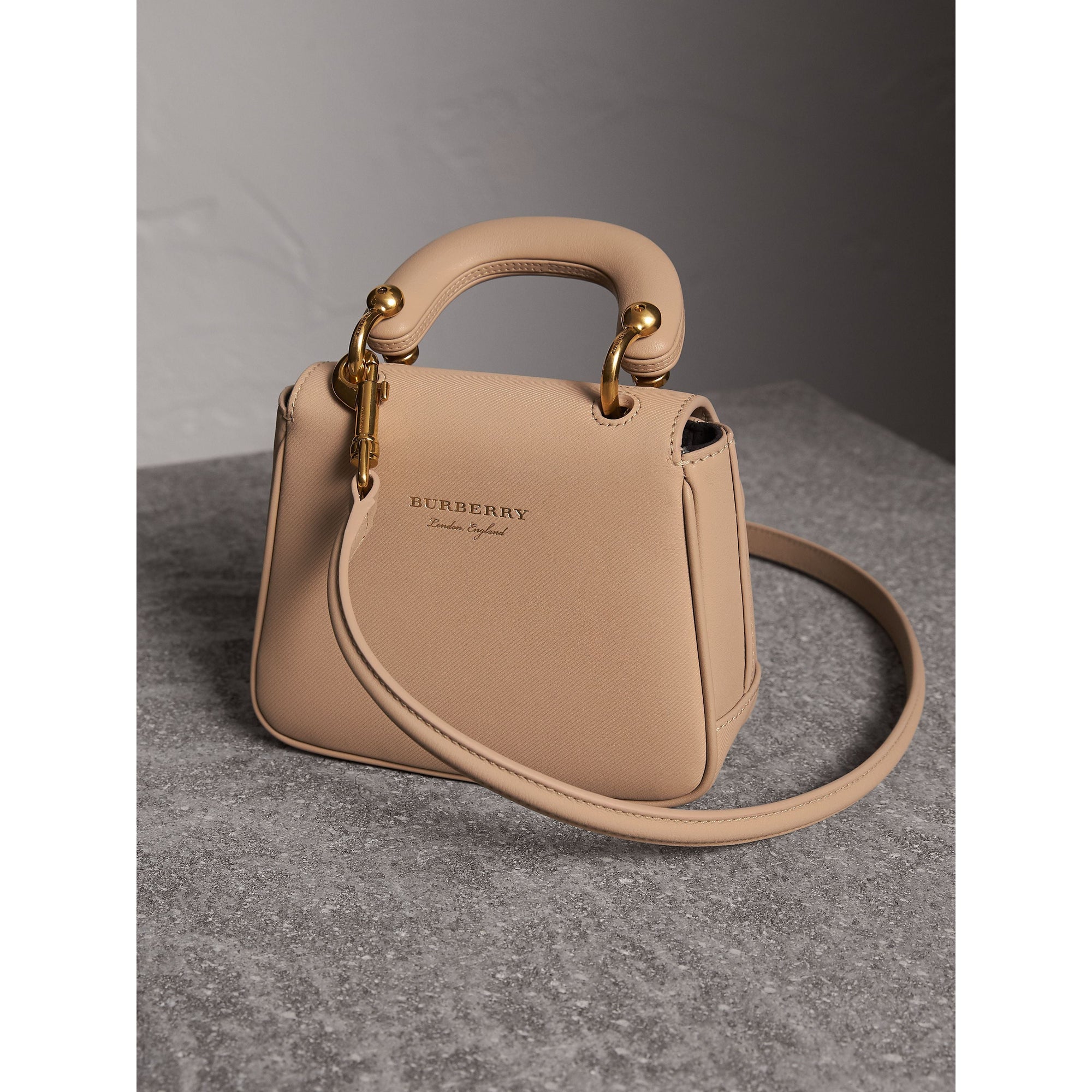 Mini sac à main DK88 en cuir - Honey
