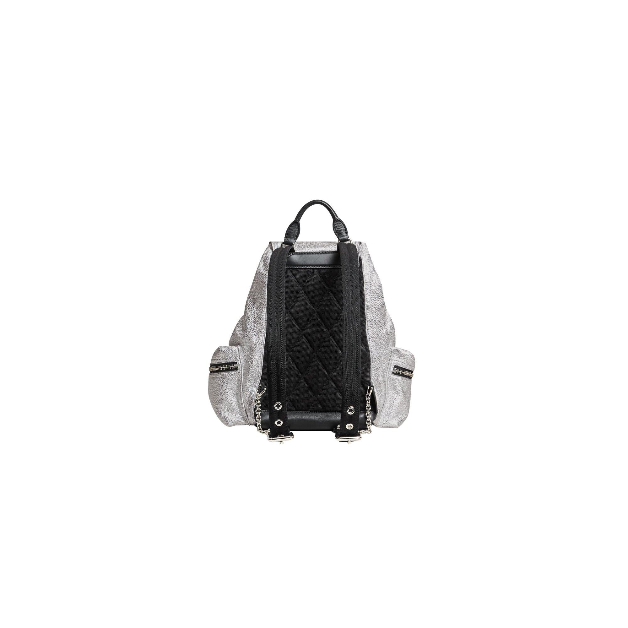 Sac The Rucksack moyen en cuir de cerf métallisé - Silver