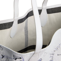 Grand sac tote Doodle réversible - White