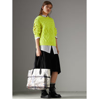 Sac tote Doodle moyen réversible - White & Trans & Black