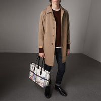 Sac tote Doodle moyen réversible - White & Trans & Black