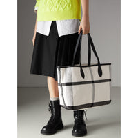 Sac tote Doodle moyen réversible - White & Trans & Black