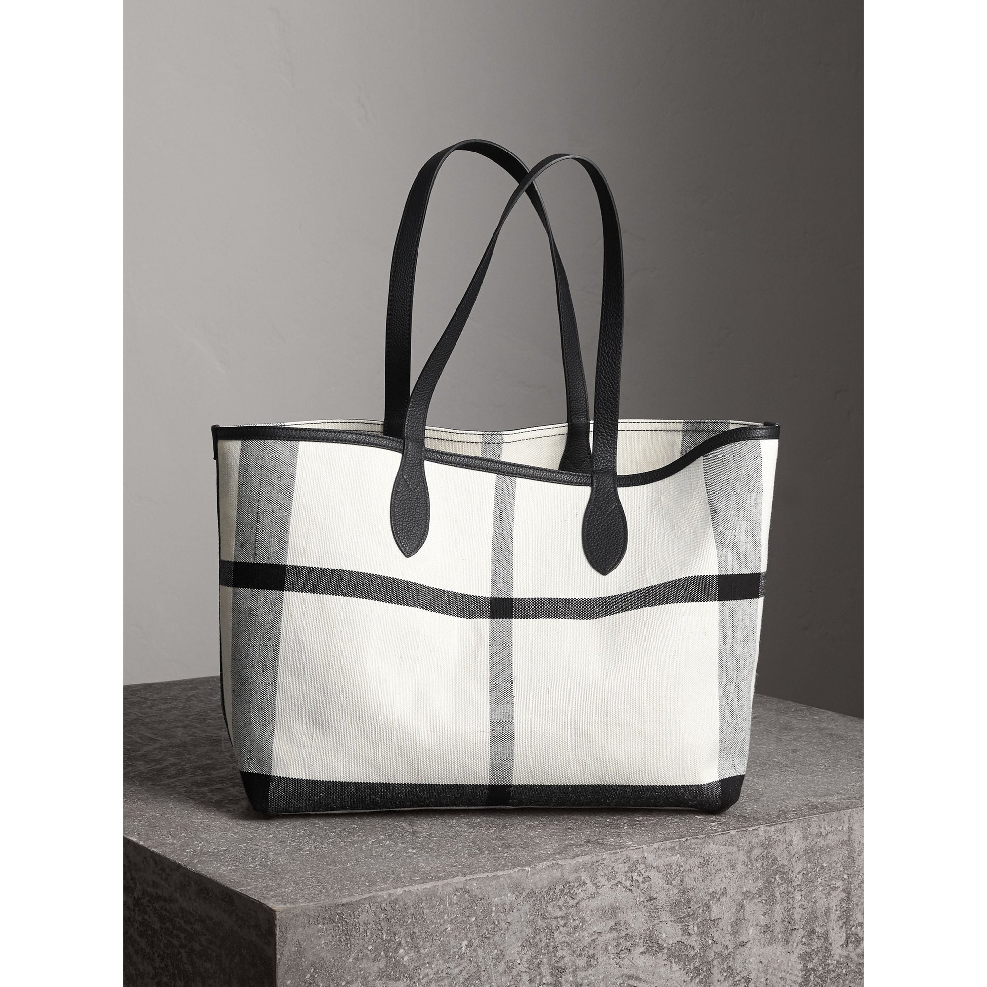 Sac tote Doodle moyen réversible - White & Trans & Black