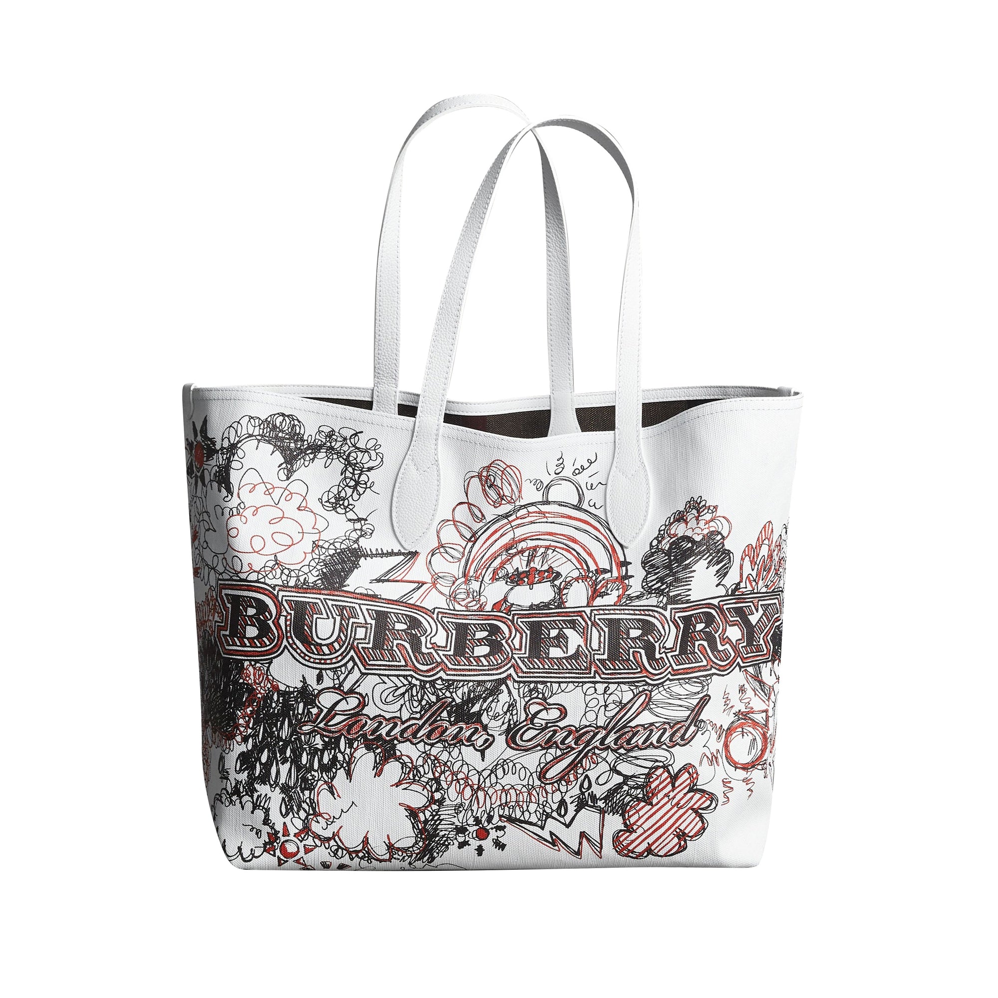 Grand sac tote Doodle réversible - Pink