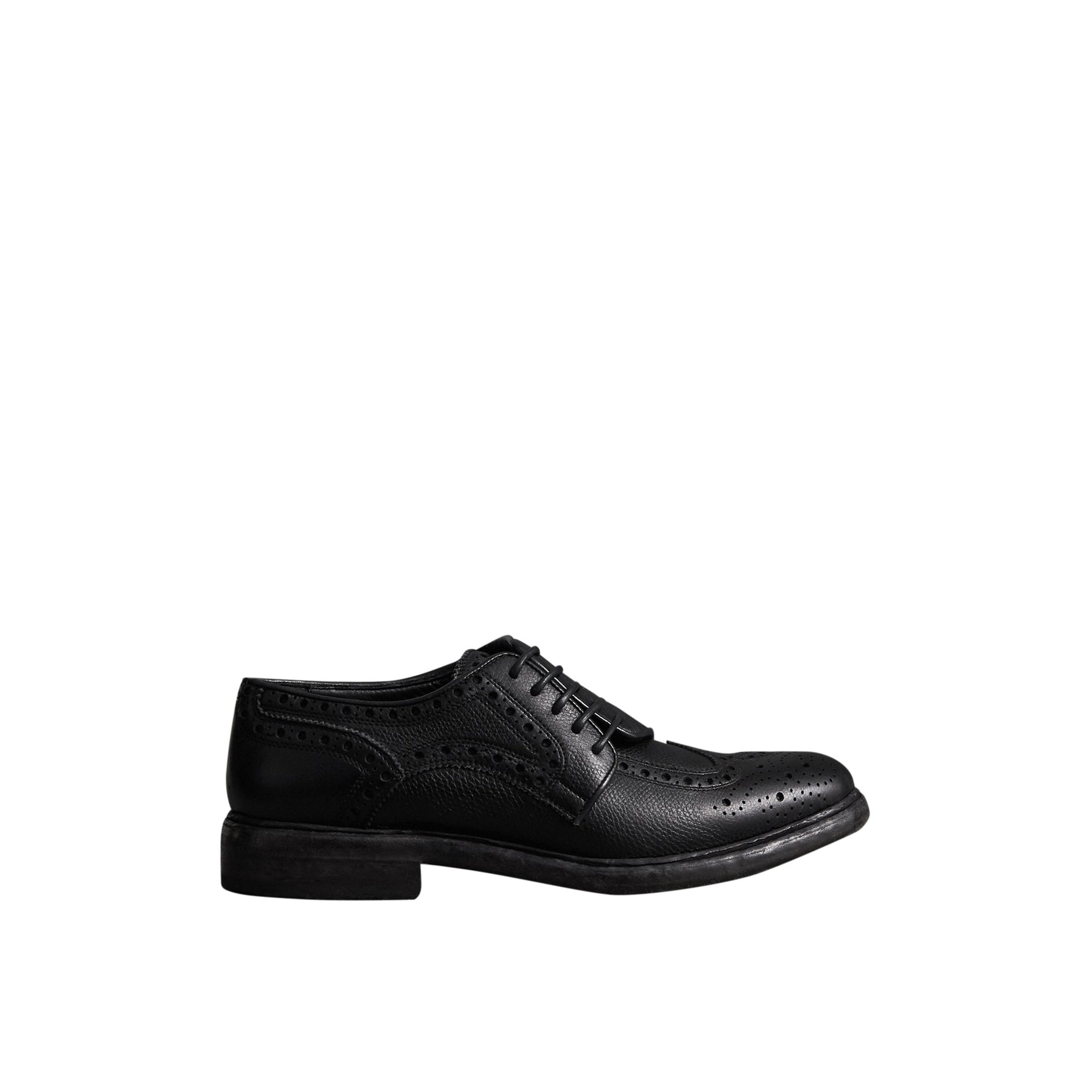 Chaussures asymétriques en cuir texturé - Black