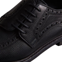 Chaussures asymétriques en cuir texturé - Black