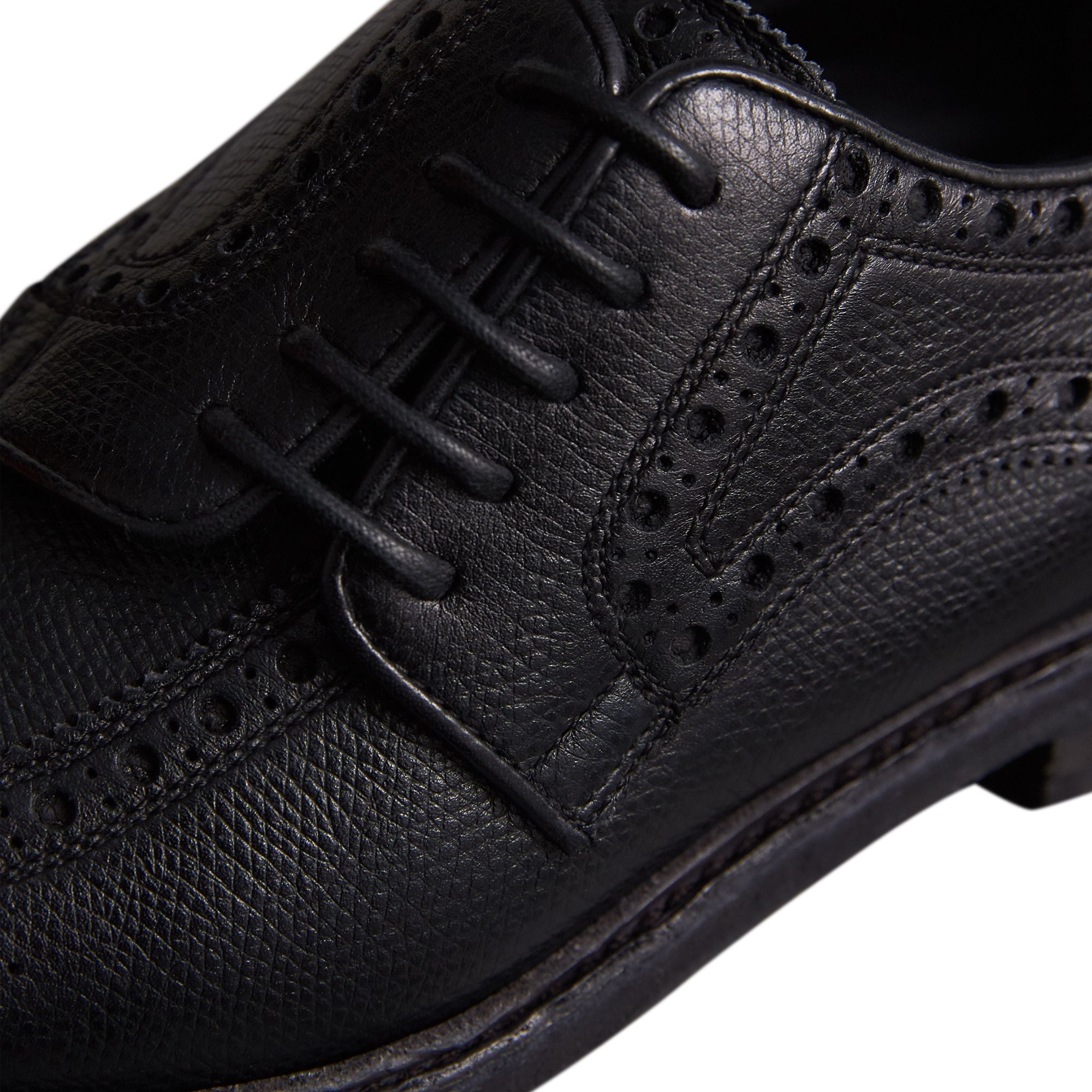 Chaussures asymétriques en cuir texturé - Black