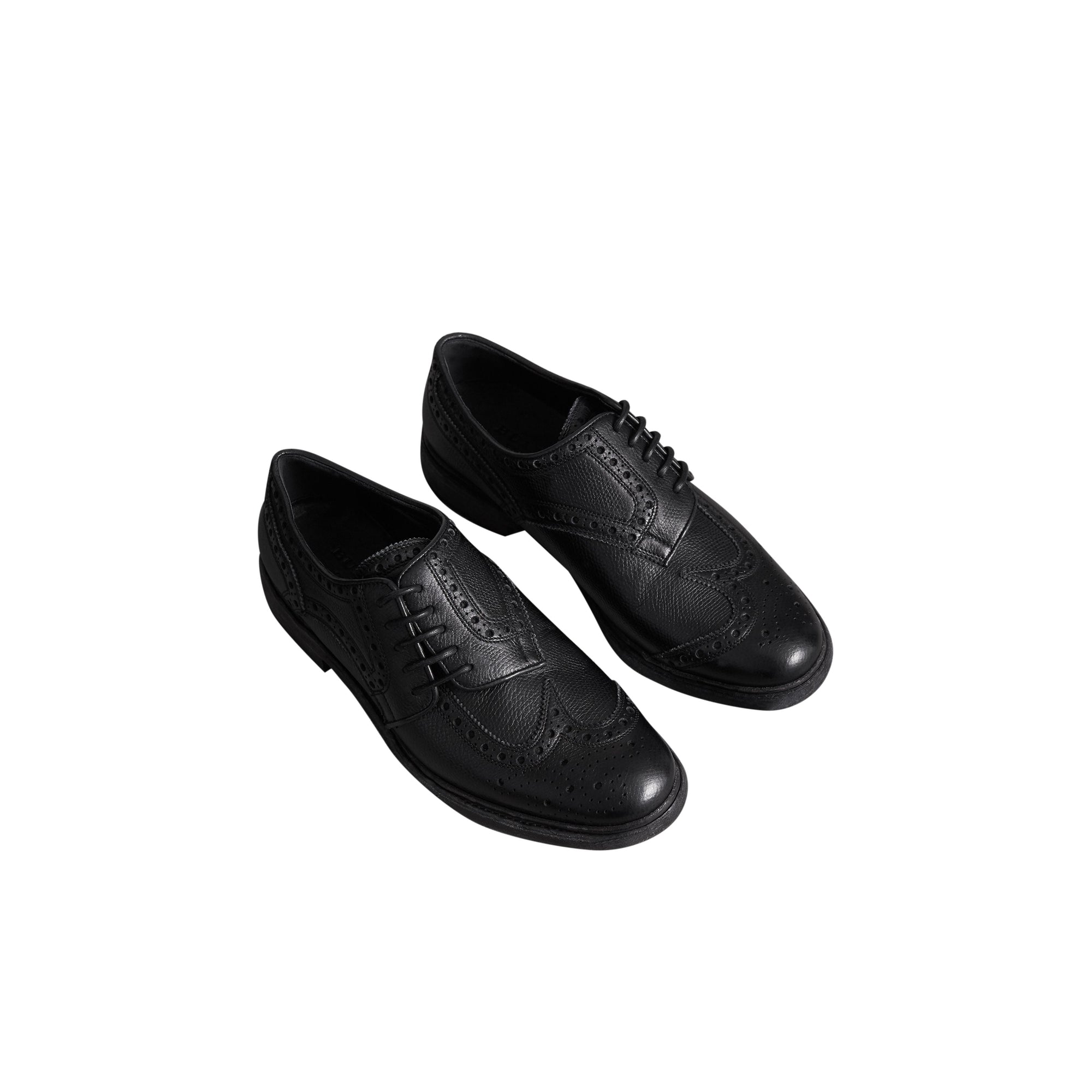 Chaussures asymétriques en cuir texturé - Black