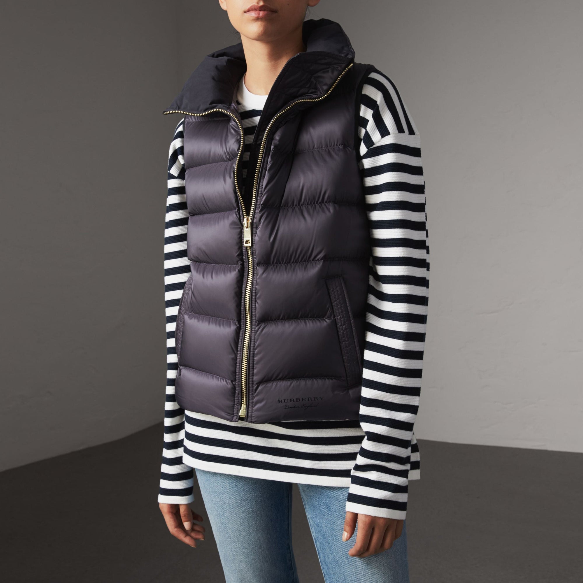Veste sans manches rembourrée en duvet - Blue Black