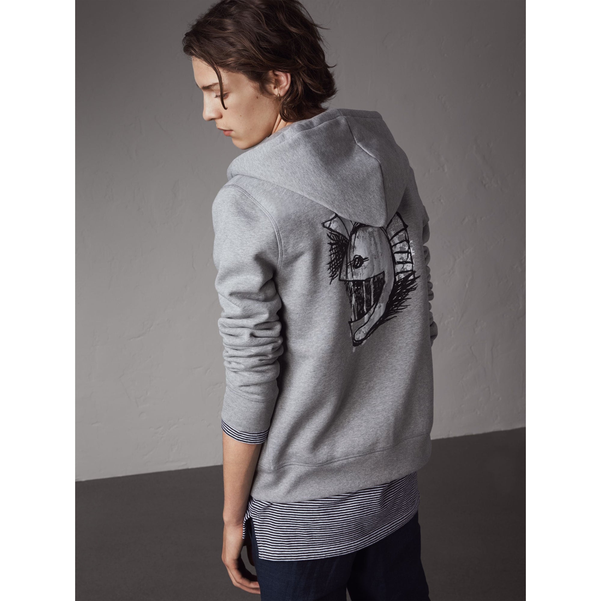 Gilet à capuche motif Pallas Helmet en jersey - Grey Melange