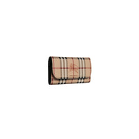 Portefeuille continental fin en cuir à motif Haymarket check - Black