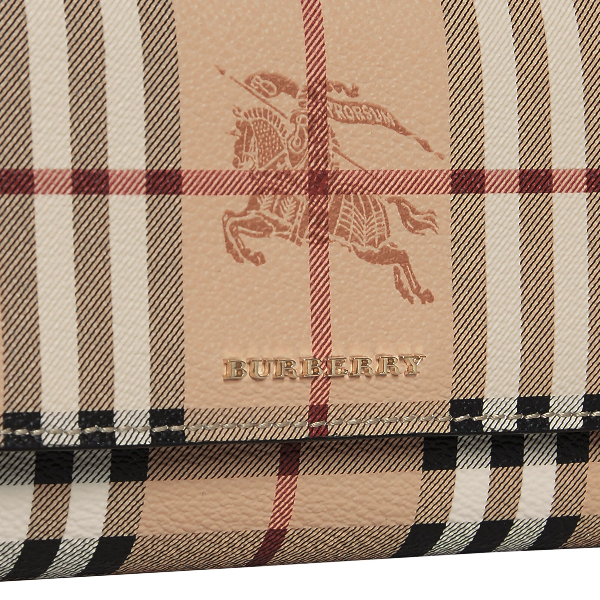 Portefeuille continental fin en cuir à motif Haymarket check - Black
