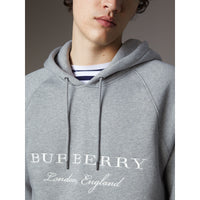 Sweat-shirt brodé à capuche - Grey Melange