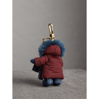 Porte-clés Thomas Bear avec doudoune et écharpe en cachemire - Cadet Blue