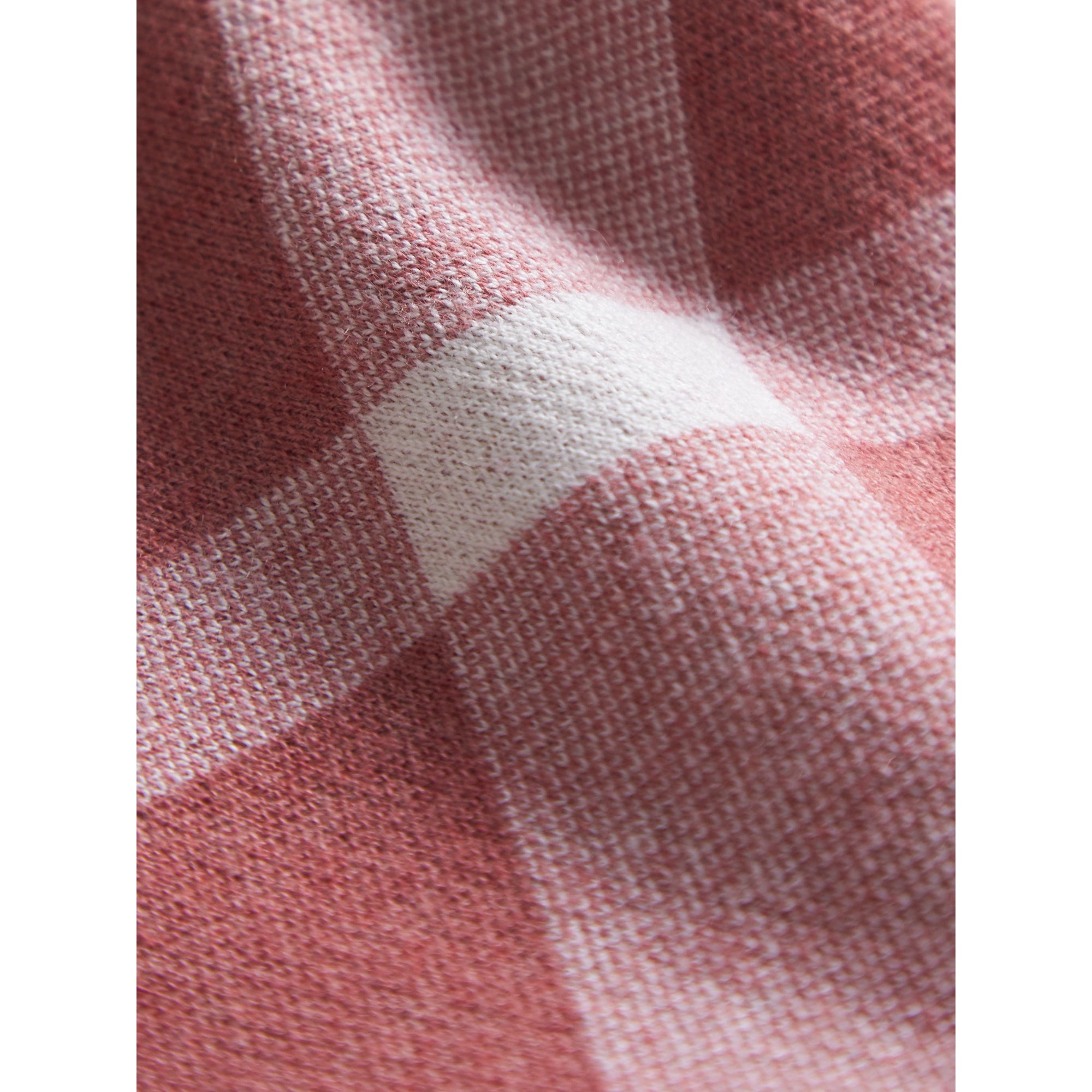 Robe en cachemire et coton mélangé avec motif check - Mauve Pink