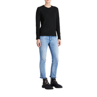 Pull en cachemire avec empiècement en maille torsadée - Black