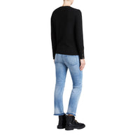 Pull en cachemire avec empiècement en maille torsadée - Black