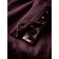 Pull en cachemire avec empiècement en maille torsadée - Deep Claret