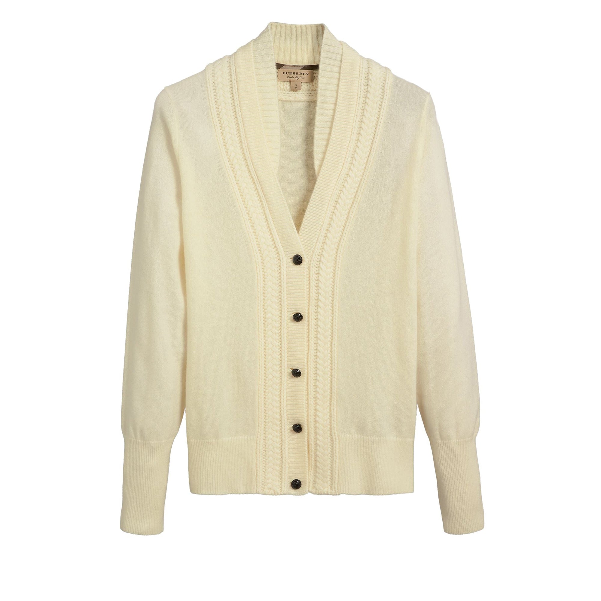 Cardigan en maille de cachemire torsadée - Natural White