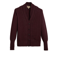 Cardigan en maille de cachemire torsadée - Deep Claret