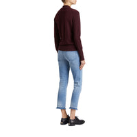 Cardigan en maille de cachemire torsadée - Deep Claret