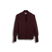 Cardigan en maille de cachemire torsadée - Deep Claret
