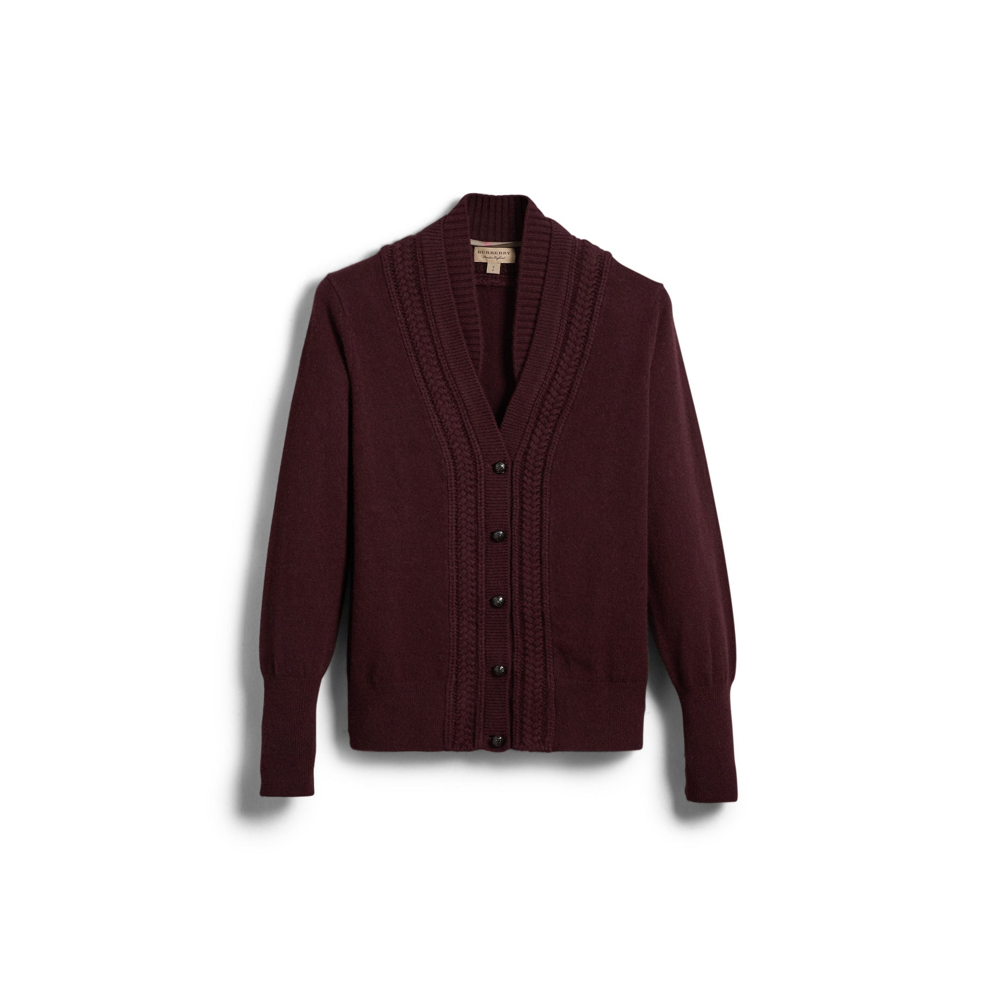 Cardigan en maille de cachemire torsadée - Deep Claret