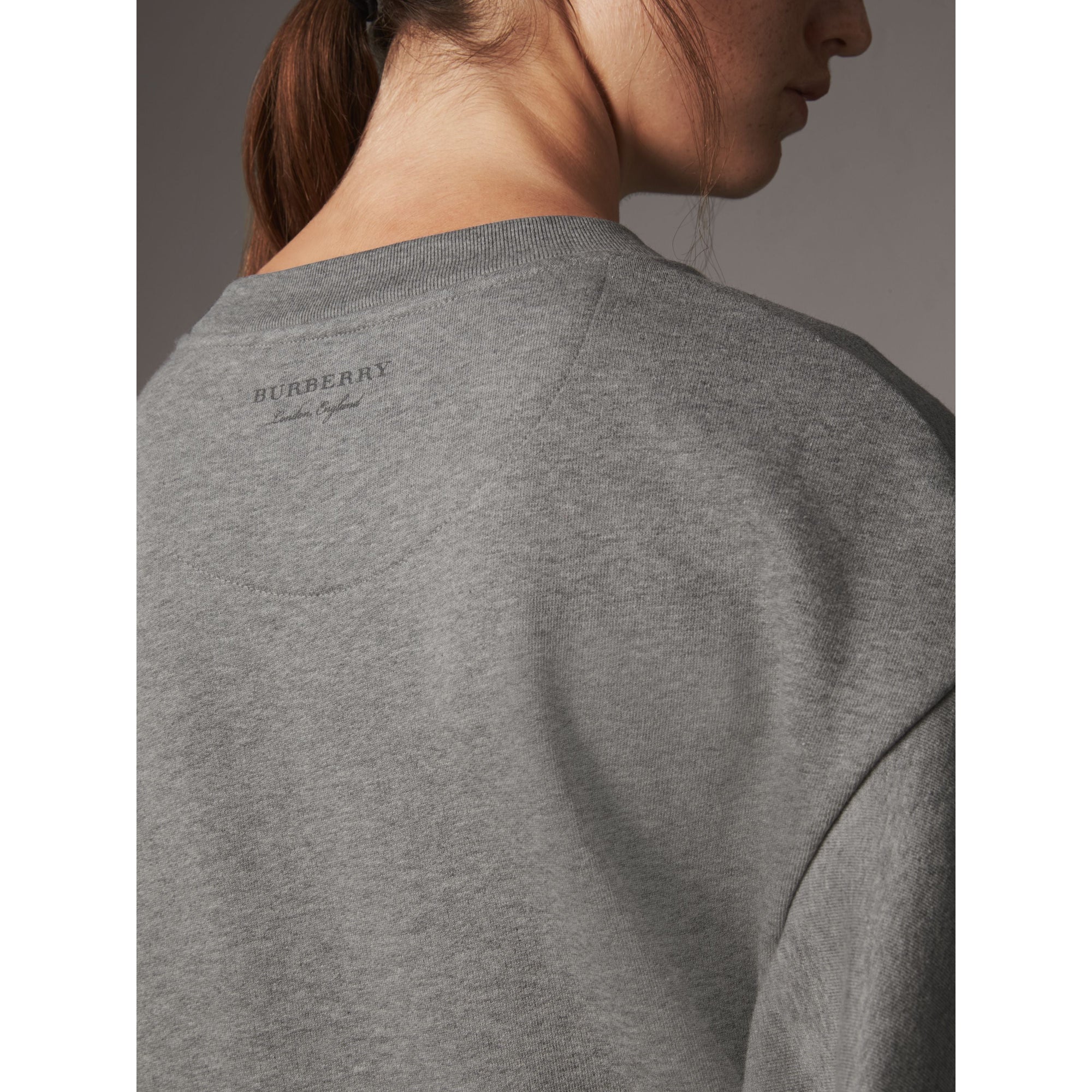 Robe pull en coton à manches à volants - Pale Grey Melange