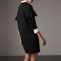 Robe pull en coton à manches à volants - Black