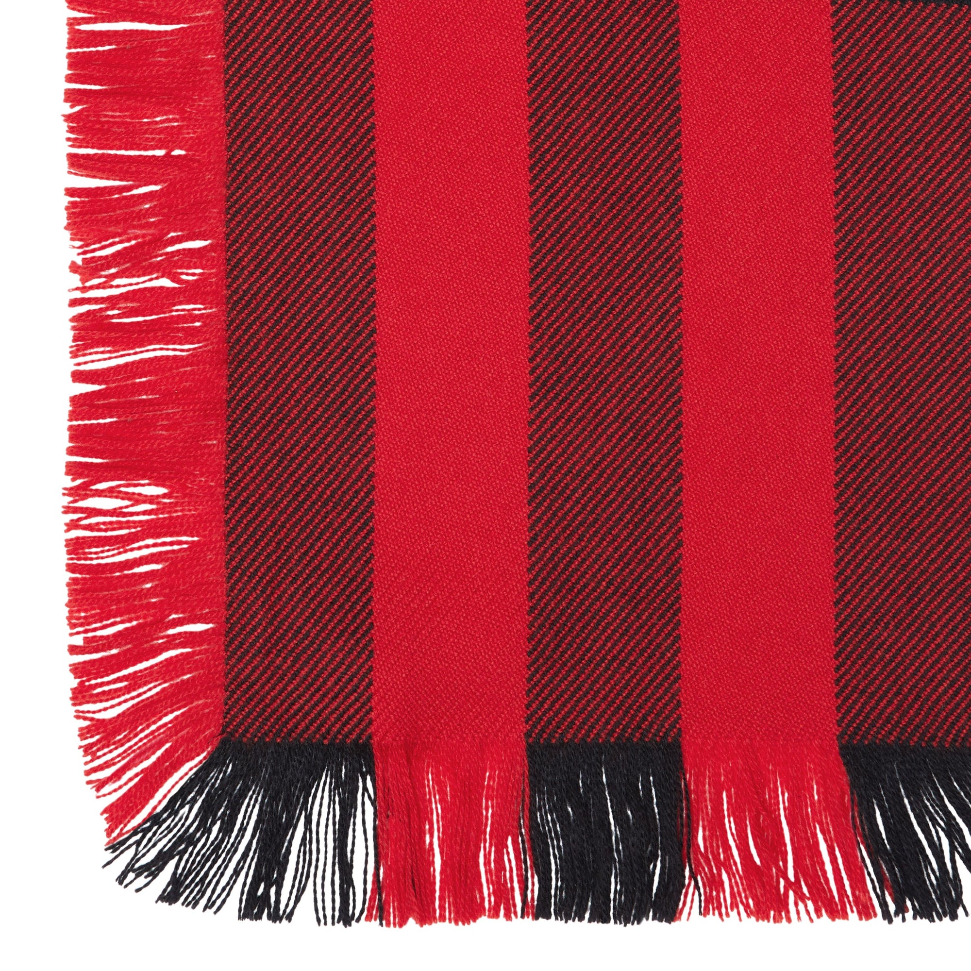 Écharpe en laine à motif check et à franges - Military Red