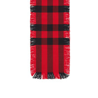 Écharpe en laine à motif check et à franges - Military Red