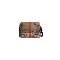 Grande pochette en toile enduite à motif check et imprimé Doodle - Classic Check & Black